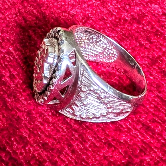 SILVER BOLD SAINT GEORGE & THE DRAGON MAN'S SIGNET WITH RELIGIOUS MOTYVS - Picture 5 of 9